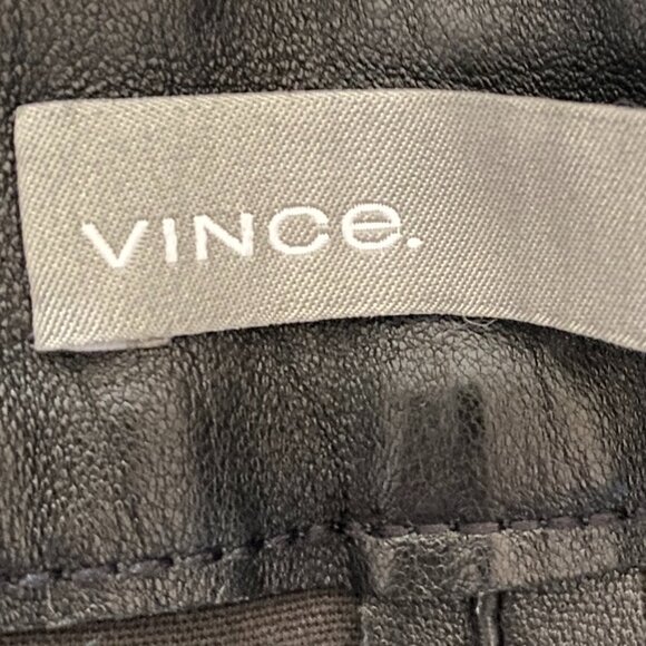 Vince 100% Lamb Leather Boot-Cut Pant Black Designer Mobwife Quiet Luxury-10 - Picture 8 of 12